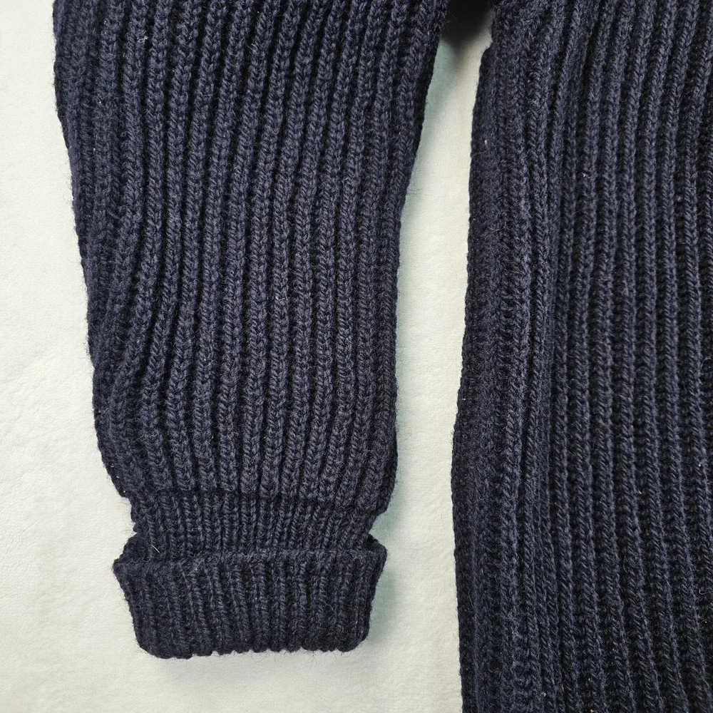 Vintage 80's Mybro Chunky Knit Jumper Mens XL Fisherman Aran Heavyweight Navy UK